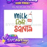 Free Milk Santa Free Colorful Bottle Christmas Free SVG - Instant Download