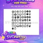 Free Merry Christmas Free gift snowflakes ornament design Free SVG - Instant Download