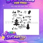 Free Christmas Quotes Free Snowman Holly Mitten Christmas Designs Free SVG - Instant Download