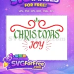 Free Green Christmas Lettering Free Red Joy Quote Christmas Design Free SVG - Instant Download
