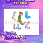 Free Vibrant Festive Free Stockings Christmas Designs Quotes Free SVG - Instant Download