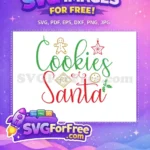 Free Cookies Santa Free Gingerbread Holly Star Christmas Free SVG - Instant Download