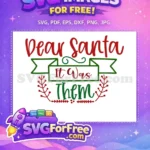 Free Red Text Free Green Banner Quote Funny Christmas Free SVG - Instant Download