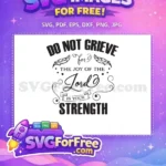 Free Black Feathered Free Lord Strength Christmas Quote Free SVG - Instant Download