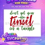 Free Red Green Tinsel Free Star Arrows Christmas Free SVG - Instant Download