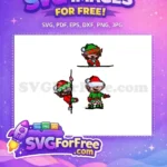 Free Happy Elves Free Red Green Christmas Quotes Free SVG - Instant Download