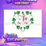 Free Red Script Free Green Holly Christmas Quote Free SVG - Instant Download