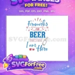 Free Blue Fireworks Free Red Sunglasses Beer Free SVG - Instant Download