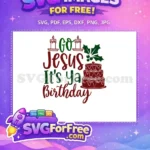 Free Green Maroon Candles Free Tiered Birthday Cake Jesus Celebration Free SVG - Instant Download