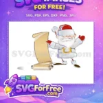 Free Happy Santa Scroll Free Red Mittens Christmas Free SVG - Instant Download