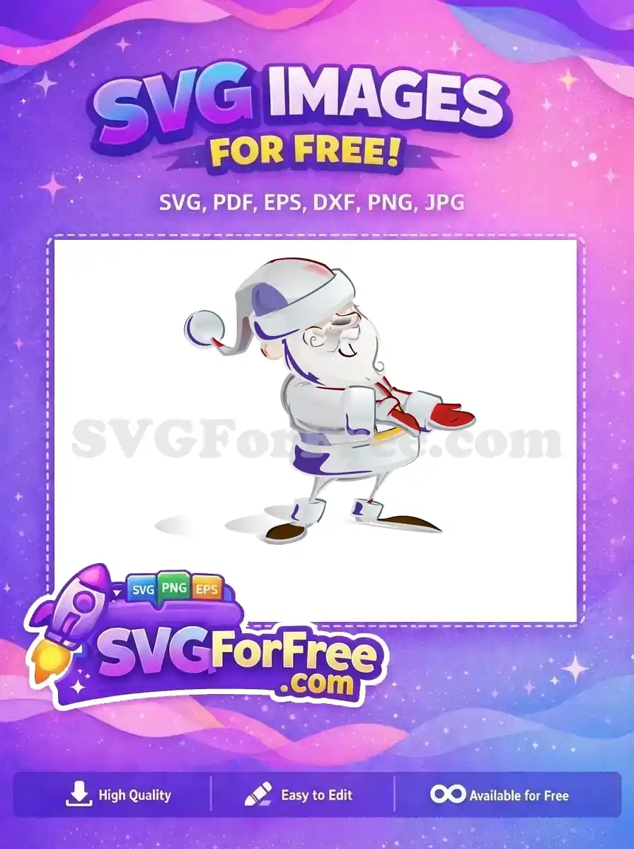 A delightful free Santa Claus vector image, ideal for holiday crafts and digital designs. Enjoy this festive free graphic!