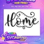 Free Cozy Home Free Decorative Swirls Christmas Quote Free SVG - Instant Download