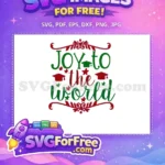 Free Joy World Text Free Red Caps Stars Christmas Quotes Free SVG - Instant Download