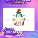 Free Colorful Elf Hat Free Joy World Christmas Free SVG - Instant Download