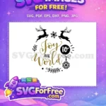 Free Black Reindeer Free Joy World Christmas Quote Free SVG - Instant Download