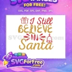 Free Red Gold Believe Free Gift Bell Christmas Quote Free SVG - Instant Download