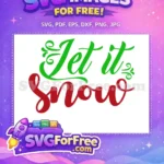 Free Green Swirls Free Red Snow Christmas Quote Free SVG - Instant Download