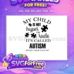 Free Autism Puzzle Pieces Free Child Quote Black Awareness Free SVG - Instant Download
