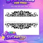 Free black ornamental flourish Free elegant swirling border Christmas Designs Free SVG - Instant Download