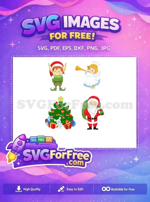 A delightful free Christmas elf design, perfect for holiday crafts and festive projects. Get this charming SVG!