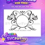 Free Delicate Butterfly Free Ornate Swirls Christmas Designs Quotes Free SVG - Instant Download