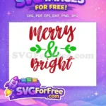 Free Red Script Free Green Ampersand Christmas Quote Free SVG - Instant Download