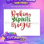 Free Red Baking Script Free Green Holly Christmas Quote Free SVG - Instant Download