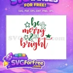 Free Green Gingerbread Man Free Red Merry Bright Christmas Holiday Free SVG - Instant Download