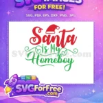 Free Red Santa Hat Free Green Homeboy Script Christmas Quote Free SVG - Instant Download