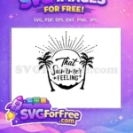 Free Black Silhouette Hammock Free Summer Feeling Quote Beach Free SVG - Instant Download
