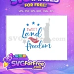 Free Patriotic Sweet Land Free Lady Liberty Silhouette Freedom Free SVG - Instant Download