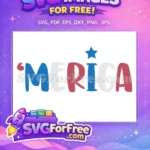 Free Red White Free Blue Star Merica Quote Free SVG - Instant Download