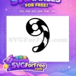 Free Black White Number Nine Free Candy Cane Swirl Christmas Free SVG - Instant Download