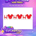 Free Red Mickey Head Free Christmas Initial H Disney Holiday Free SVG - Instant Download