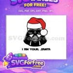 Free Darth Vader Free red Santa hat Star Wars Christmas Free SVG - Instant Download