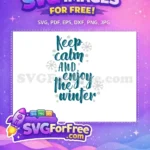 Free Teal Brush Lettering Free Winter Snowflakes Christmas Quotes Free SVG - Instant Download