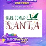 Free Green Sleigh Free Burgundy Santa Christmas Quote Free SVG - Instant Download
