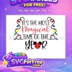 Free Magical Time Free Colorful Mickey Santa Christmas Free SVG - Instant Download