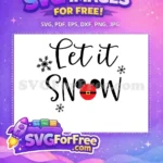 Free Black Let Snow Free Mickey Santa Red Belt Christmas Free SVG - Instant Download