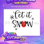 Free Minnie Mouse Santa Belt Free Let it Snow Christmas Free SVG - Instant Download