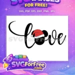 Free Red Santa Hat Free Script Love Mickey Mouse Christmas Free SVG - Instant Download