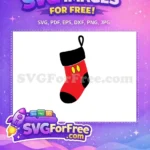 Free Red Black Christmas Stocking Free Mickey Mouse Buttons Christmas Free SVG - Instant Download