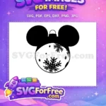 Free Mickey Ornament Free Snowflake Design Disney Christmas Free SVG - Instant Download