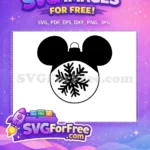 Free Black Mickey Head Free Snowflake Christmas Ornament Disney Free SVG - Instant Download
