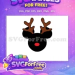 Free Mickey Reindeer Free Black Brown Red Christmas Free SVG - Instant Download