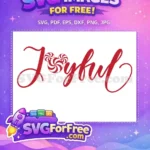Free Red Joyful Script Free Mickey Peppermint Swirl Christmas Free SVG - Instant Download