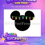 Free Colorful Christmas Lights Free Festive Mickey Silhouette Disney Christmas Free SVG - Instant Download