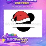 Free Red Santa Hat Free Mickey Ears Split Disney Christmas Free SVG - Instant Download