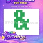 Free Green Pixelated Free Holiday Number One Christmas Design Free SVG - Instant Download