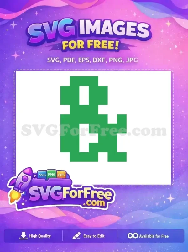 A free pixelated green Christmas design featuring a unique geometric number one, perfect for holiday projects.